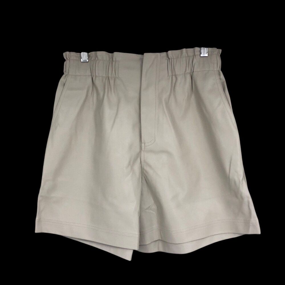 NWOT Women’s Modern Citizen Vegan Leather Beige Kipp Paperbag Shorts SZ M